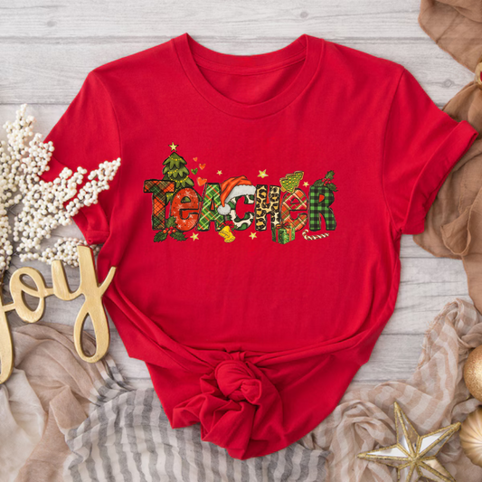 Christmas Teacher Word  T-Shirt