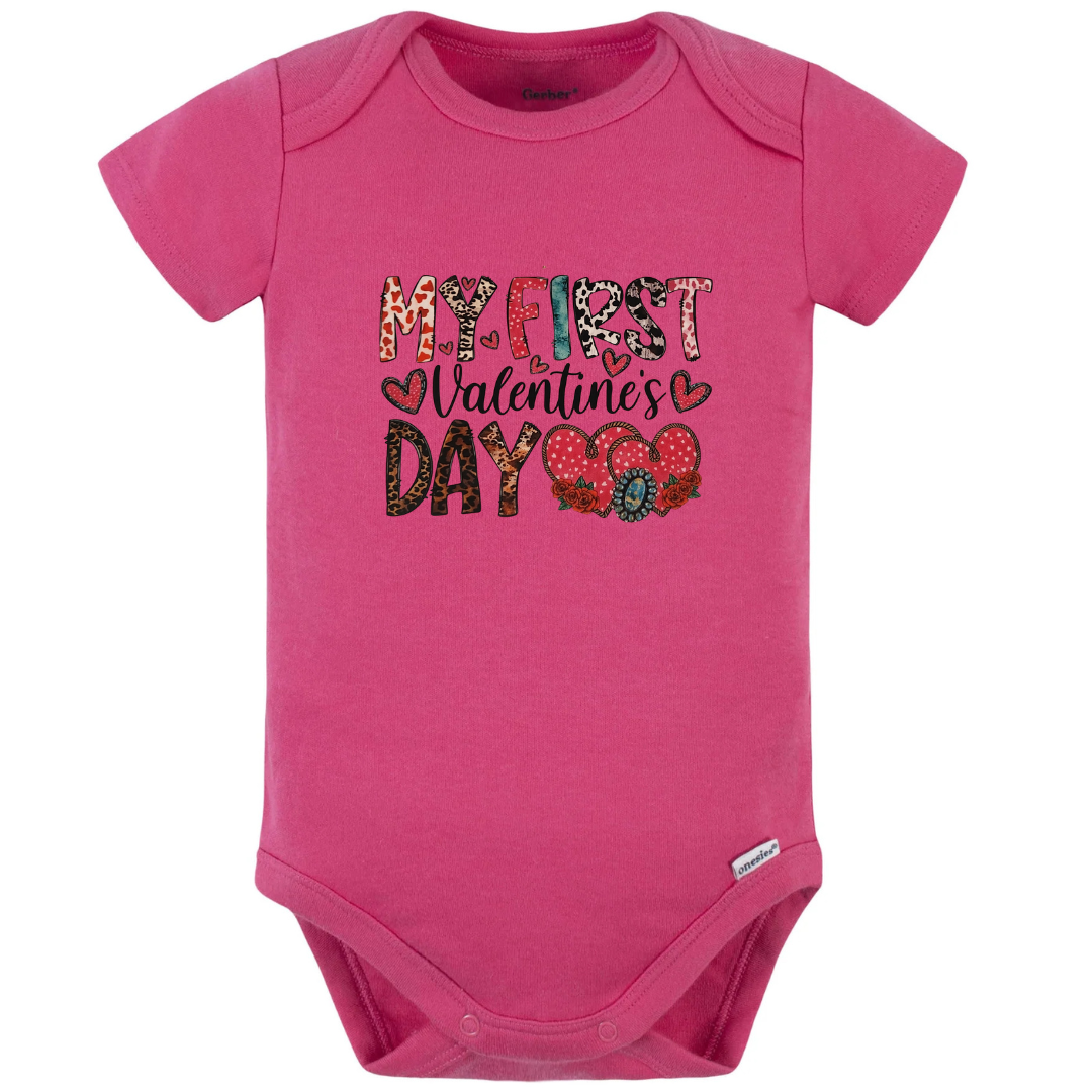 My First Valentine's Day Infant Onesie