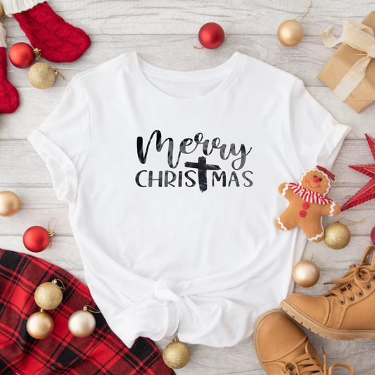 Merry ChrisTmas w/cross T-Shirt