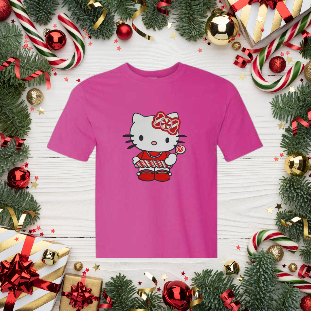 Youth Candy Cane Hello Kitty T-Shirt