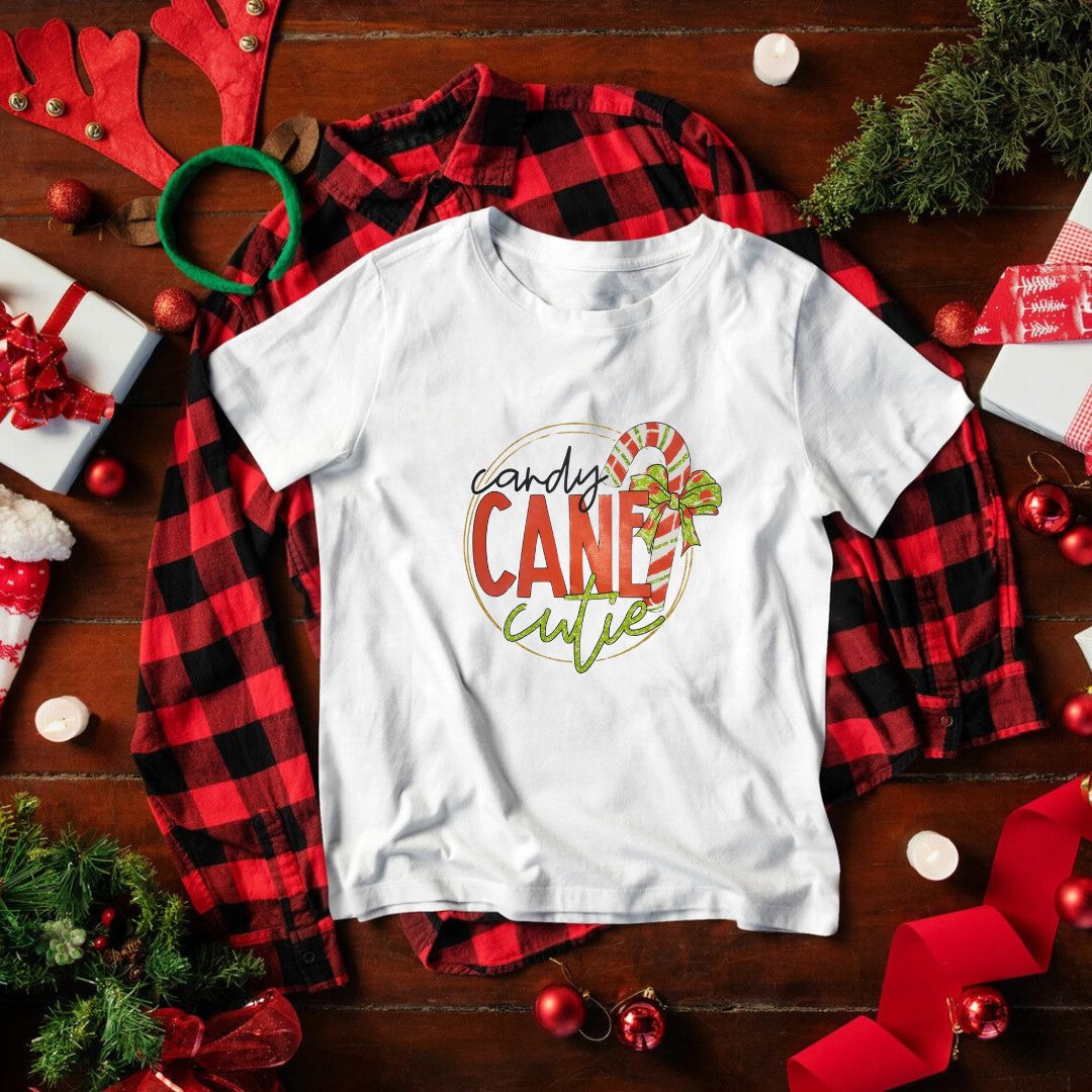 Youth Red Circle Candy Cane Cutie T-Shirt